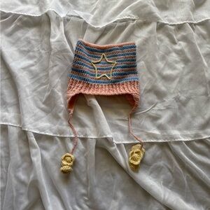 Urban Outfitters Cat Ear Striped Crochet Beanie